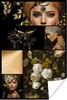 MuchoWow® Poster Schwarz - Gold - Frauen - Glitter 20x30 cm Produktbild-Vorschau 1