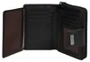 An open black leather wallet with multiple compartments and card slots. Anteprima dell’immagine prodotto