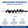 Bituxx 600mm Bohrer - Ersatzbohrer für Erdbohrer Produktbild-Vorschau 5