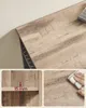 Collage of images showing a wooden furniture item, a close-up of its thickness, and a demonstration of its water-resistance. Náhled obrázku produktu