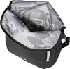The inside of a black bag with a camouflage pattern lining. Voir les images du produit