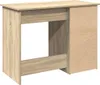 A simple, front-facing view of a light brown wooden desk with an open section in the middle and a solid panel on the right side. Anteprima dell’immagine prodotto