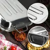 A collage of close-up shots of a stainless steel roasting pan with grilled vegetables and tomatoes. Voir les images du produit