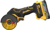 A cordless angle grinder with a battery pack attached, shown from a side-diagonal view against a white background. Produktbild-Vorschau
