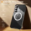 A black phone case with a magnetic ring is shown leaning against a surface, with feature descriptions on the left. Anteprima dell’immagine prodotto