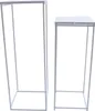 sada 4 kusů květinových stojanů Kovový moderní bílý Náhled obrázku produktu 6