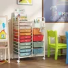 Wózek na kółkach marki COSTWAY z perforowaną płytą, wózek z Podgląd zdjęcia produktu 2