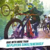 Multiple people riding mountain bikes downhill in a forest setting. Náhled obrázku produktu