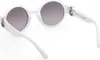 Exklusive Damen Sonnenbrille - Weiß, Runde Gläser, Produktbild-Vorschau 3