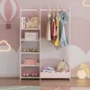 A child's wardrobe with shelves and hanging space, decorated with a hot air balloon and cloud mural. Náhled obrázku produktu