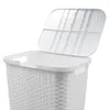Panier à linge en plastique blanc avec couvercle, aspect Voir les images du produit 5