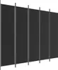 vidaXL 5-częściowy parawan czarny 250x200 cm tkanina - Podgląd zdjęcia produktu 3
