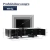 TV Schrank Schwarz Holz Modern mit 4 Türen, MDF, B160 x T40 Produktbild-Vorschau 2