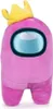 A pink Among Us plush toy wearing a yellow crown, shown from the front. Anteprima dell’immagine prodotto