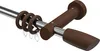 Interdeco Gardinenstange / Vorhangstange Chrom / Nussbaum Produktbild-Vorschau 1