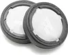 Two black ear pads with white fabric mesh inside, shown from a slightly elevated angle on a white background. Anteprima dell’immagine prodotto