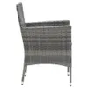 3-tlg. Garten-Essgruppe mit Kissen Poly Rattan Grau Produktbild-Vorschau 7