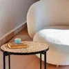 Metall Beistelltisch mit Schilf Tischplatte - 45 x 38 cm - Produktbild-Vorschau 6