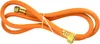An orange gas hose with brass fittings is coiled on a white background. Podgląd zdjęcia produktu