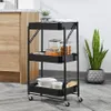 Carrello da portata pieghevole Carrello da cucina a 3 Anteprima dell’immagine prodotto 2