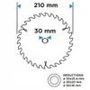 GRAPHITE Kreissägeblatt Ø 210 mm x 1,2 mm x 2 mm | Für Holz Produktbild-Vorschau 2
