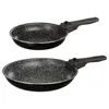 Two black frying pans with speckled interiors and black handles are shown against a white background. Náhľad obrázku produktu