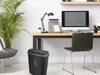 A home office setting with a desk, computer, chair, and a paper shredder. Produktbild-Vorschau