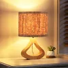 Drewniana lampka nocna EDISHINE, lampa stołowa o wyglądzie Podgląd zdjęcia produktu 1