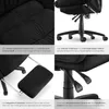 A collage of four close-up images showcasing different features of a black office chair. Náhled obrázku produktu