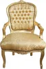 Casa Padrino Baroque Salon Chair Gold Pattern / Gold Mod1 - Voir les images du produit 1