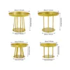 Four gold plant stands with dimensions labeled. Náhled obrázku produktu