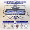 A vacuum cleaner head is shown cleaning debris from a floor and carpet. Produktbild-Vorschau