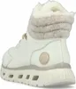 A white boot with a fluffy lining and a thick sole. Voir les images du produit