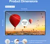 Product dimensions and features of a projector screen. Náhled obrázku produktu