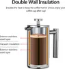 1000ml French Press Kaffeemaschine Edelstahl doppelwandig Produktbild-Vorschau 4