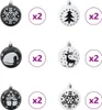 vidaXL Weihnachtskugel-Set 40 pcs Schwarz und Weiß Produktbild-Vorschau 4