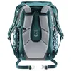 The back view of a teal Deuter backpack with a camouflage pattern on the sides. Produktbild-Vorschau