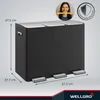 WELLGRO Treteimer 3x15L Schwarz – Edelstahl mit Softclose & Produktbild-Vorschau 3