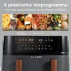 KLAMER Heißluftfritteuse Duo 9 L – Doppelkammer Airfryer Produktbild-Vorschau 3
