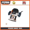 A FERM precision router is shown against a white background, with branding and warranty information visible. Náhled obrázku produktu