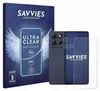 A product shot of a phone screen protector packaging and a phone with a screen protector applied. Produktbild-Vorschau