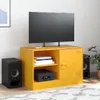 Möbel TV-Schrank Senfgelb 67x39x44 cm Stahl - TV-Schränke Produktbild-Vorschau 3