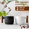2er Set Espressotassen 70ml Keramik Espresso Latte Schwarz Produktbild-Vorschau 5