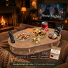 Couchbar Snackbox Eiche mit 4 Glasschalen - Getränkehalter Produktbild-Vorschau 3