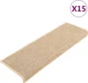 vidaXL Tapis de sol 15 pièces 65x21x4 cm Beige clair Bord Voir les images du produit 8
