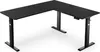 A black L-shaped standing desk with adjustable height legs. Náhled obrázku produktu