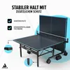 A table tennis table with features highlighted by text and callouts. Produktbild-Vorschau