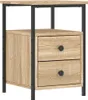 A product shot of a wooden nightstand with two drawers. Náhled obrázku produktu