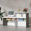Große Empfangstheke 220x60x110cm, Weiß & Marmor-Optik, Produktbild-Vorschau 2