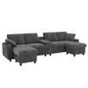 Merax U-Form Ecksofa mit 2 Hockern, USB-, Type-C, Produktbild-Vorschau 12
